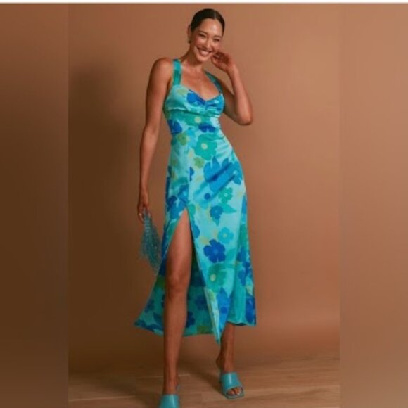 Show Me Your MuMu Dresses & Skirts - NWT Show Me Your Mumu Mina Midi Dress in Blue Piccadilly Floral Size S